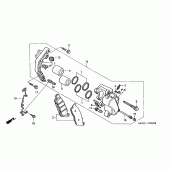 Схема узла: Передний тормозной суппорт для Honda VT750 Black Widow