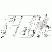 Схема вузла: Вилка передньої осі для Honda CRF450 CRF450R