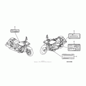 Схема вузла: Інформаційні наклейки для Honda VTX1300