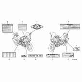 Схема вузла: Інформаційні наклейки для Honda CBF1000