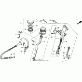 Схема вузла: Задній гальмівний циліндр для Honda VFR750F VFR750R (RC30)