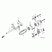 Схема узла: Копирный вал и Вилки и Вал переключения для Honda ST1100 Pan-European Police