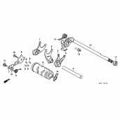 Схема вузла: Копірний вал і Вилки і Вал перемикання для Honda CMX250 Rebel