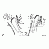 Схема вузла: Ланцюг ГРМ & Натяжник & Заспокоювач для Honda VTX1800
