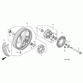 Схема вузла: Заднє колесо для Honda CBF125