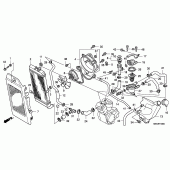 Схема вузла: Радіатор для Honda VT750 Shadow Aero