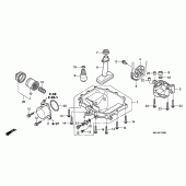 Схема узла: Масляный насос & Поддон для Honda CBR1000 CBR1000RR Fireblade