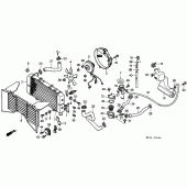 Схема узла: Радиатор для Honda CBR600 CBR600F Hurricane