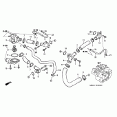 Схема вузла: Thermostat / water pipe для Honda VFR800 VFR