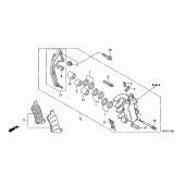 Схема вузла: L. передній гальмівний супорт (CB600FA / FA3) для Honda CB600F Hornet