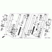 Схема вузла: Вилка передньої осі для Honda VTX1800
