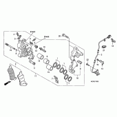 Схема вузла: Передній гальмівний супорт (R.) (CBF600SA / NA) для Honda CBF600