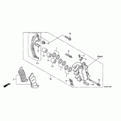 Схема вузла: Лівий-передній гальмівний супорт (CB600FA / FA3) для Honda CB600F Hornet
