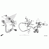 Схема вузла: Ручка керма & Пульт управління рульовой & Троси для Honda VT1300 Sabre