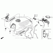 Схема вузла: Паливний бак + паливний насос для Honda CB1100