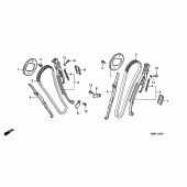 Схема вузла: Ланцюг ГРМ і Натяжитель і Успокоитель для Honda XL600 Transalp
