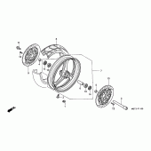 Схема вузла: Переднє колесо для Honda XL1000V Varadero