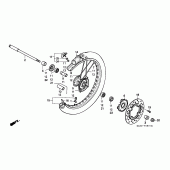 Схема узла: Передние колесо для Honda CR250