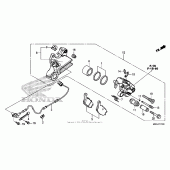 Схема вузла: Задній гальмівний супорт для Honda CB1100