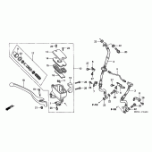 Схема вузла: Передній гальмівний циліндр для Honda GL1500 F6C