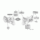 Схема вузла: Інформаційні наклейки для Honda CBR600 CBR600F