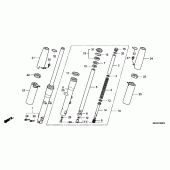 Схема вузла: Вилка передньої осі для Honda VT750 Shadow Aero