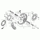 Схема вузла: Заднє колесо для Honda CRF450 CRF450X