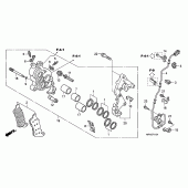 Схема вузла: Правий-передній гальмівний супорт (CBF1000A / T / S) для Honda CBF1000