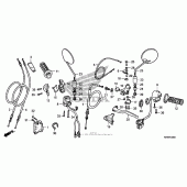 Схема вузла: Ручка керма & Пульт управління рульовой & Троси для Honda CRF230 CRF230L