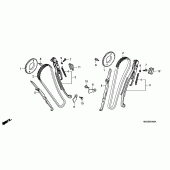 Схема узла: Цепь ГРМ & Натяжитель & Успокоитель для Honda VT750 Shadow Aero
