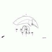 Схема узла: Переднее крыло (2) для Honda FX650 Vigor