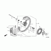 Схема узла: Передние колесо для Honda CRF150 CRF150F