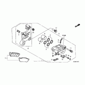 Схема вузла: Задній гальмівний супорт (05-) для Honda VTX1800