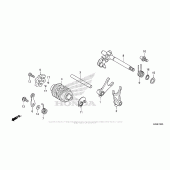 Схема узла: Копирный вал & Вилки & Вал переключения для Honda CRF125 CRF125FB