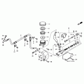 Схема вузла: Задній гальмівний циліндр (VT1100C2) для Honda VT1100 Shadow ACE