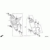 Схема вузла: Задній амортизатор (1) для Honda VT750 Shadow Aero