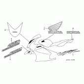 Схема вузла: Label read the manual (1) для Honda VFR800 VFR