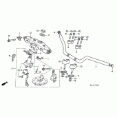 Схема вузла: Верхня траверса і Кліпон керма для Honda CB1000 CB1000F