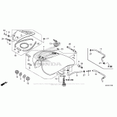 Схема вузла: Паливний бак (1) для Honda VT1300 Stateline