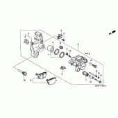 Схема вузла: Задній гальмівний супорт для Honda VT1100 Shadow Sabre