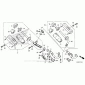 Схема вузла: Вихлопна система для Honda CRF250 CRF250R