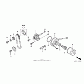 Схема узла: Масляный насос для Honda FSC600 Silver Wing