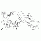 Схема вузла: Верхня траверса & Кліпон керма для Honda CBF125