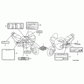 Схема узла: Информационные наклейки для Honda XL1000V Varadero