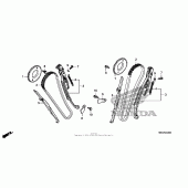 Схема вузла: Ланцюг ГРМ & Натяжник & Заспокоювач для Honda VT750 Shadow Aero