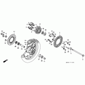 Схема вузла: Заднє колесо для Honda NX650 Dominator