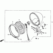 Схема вузла: Головний світло (1) для Honda CMX250 Rebel