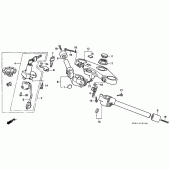 Схема вузла: Верхня траверса і Кліпон керма для Honda VFR400