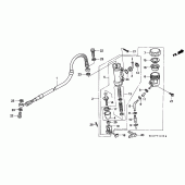 Схема узла: Задний тормозной цилиндр для Honda XR250
