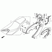Схема узла: Сиденье и Боковой обтекатель для Honda CB600F Hornet S
